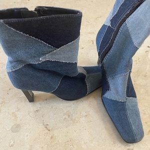Beautiful blue patchwork boots; like new!  The size is either 6.5 or 7?